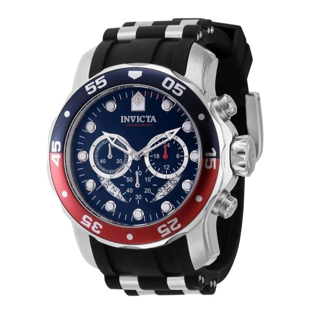 Invicta Pro Diver SCUBA Men's Watch 48mm Black Steel 44521 Pepsi Bezel Blue Dial